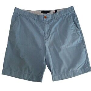 Tommy Hilfiger Classic Flat Front Khaki Chino Shorts Size 38 Smokey Blue Preppy
